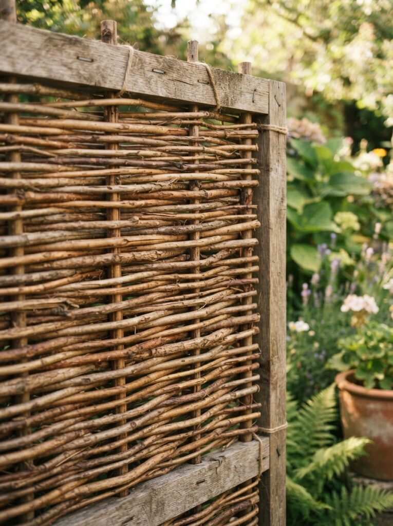 Woven willow privacy panel