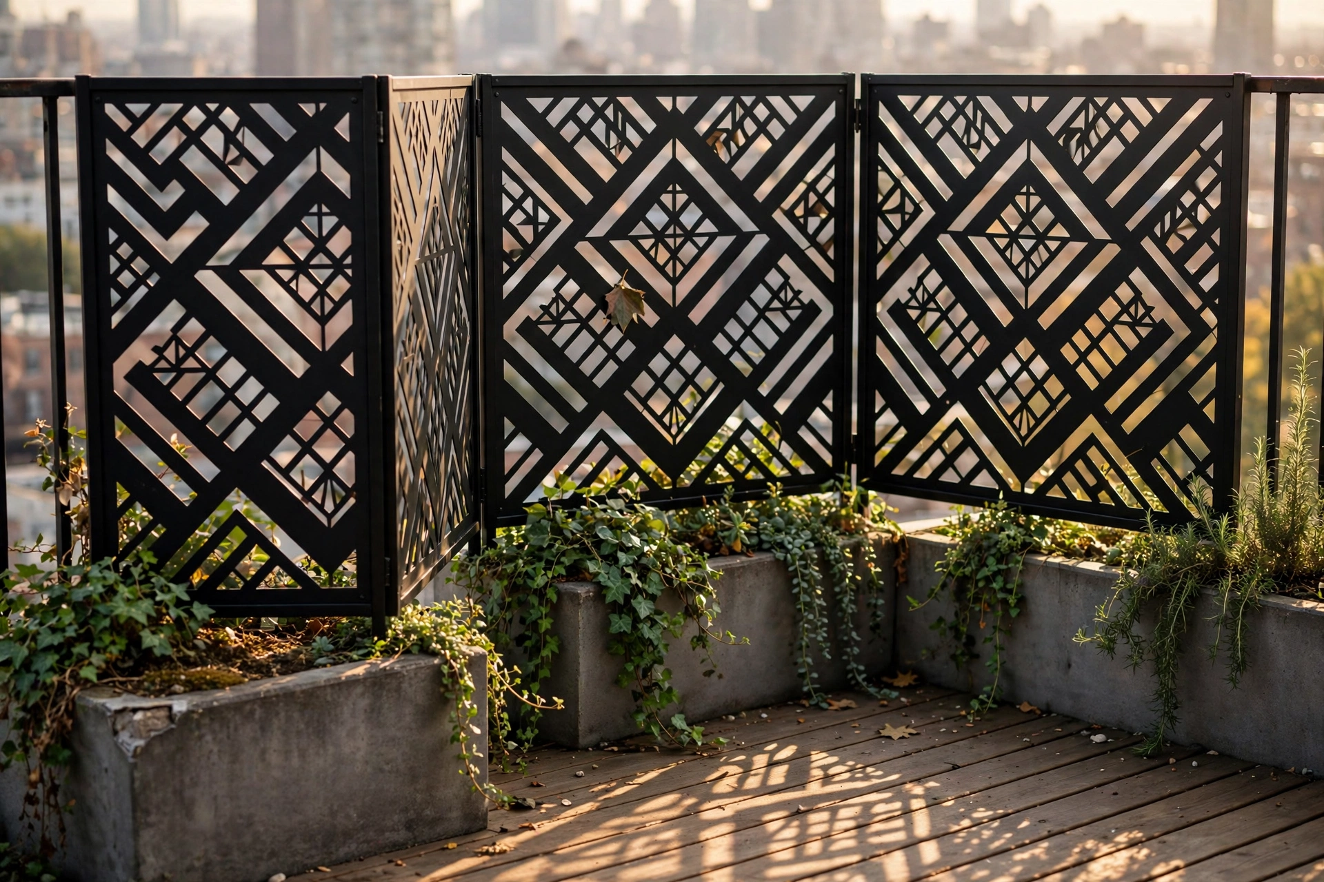 Freestanding privacy screen panels — balcony privacy ideas apartment