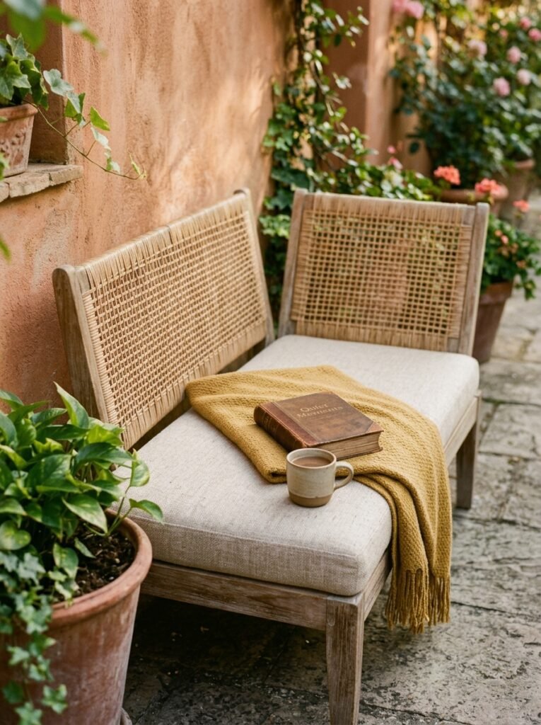Small patio furniture idea for apartments with mini chaise lounge