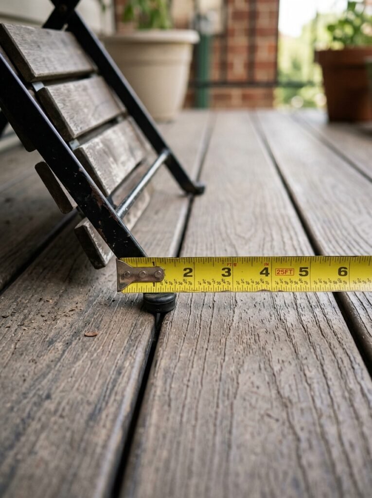 Measuring a small apartment patio before choosing furniture