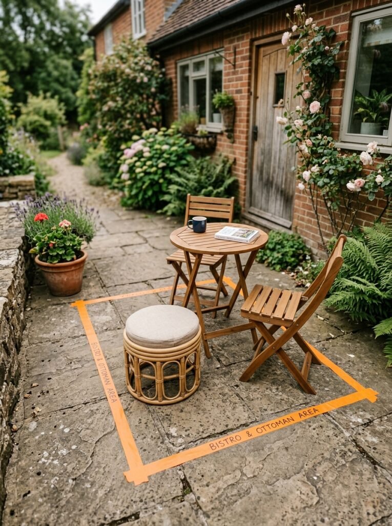 How to style a small patio step three with scaled furniture selection