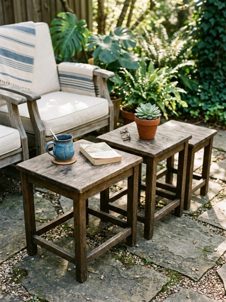  Small patio furniture idea for apartments with nesting side tables