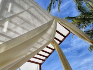 diy outdoor curtains - Cozy Patio Home