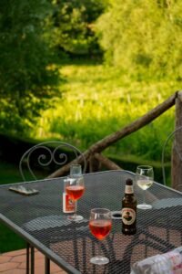 diy patio table drink cooler - Cozy Patio Home