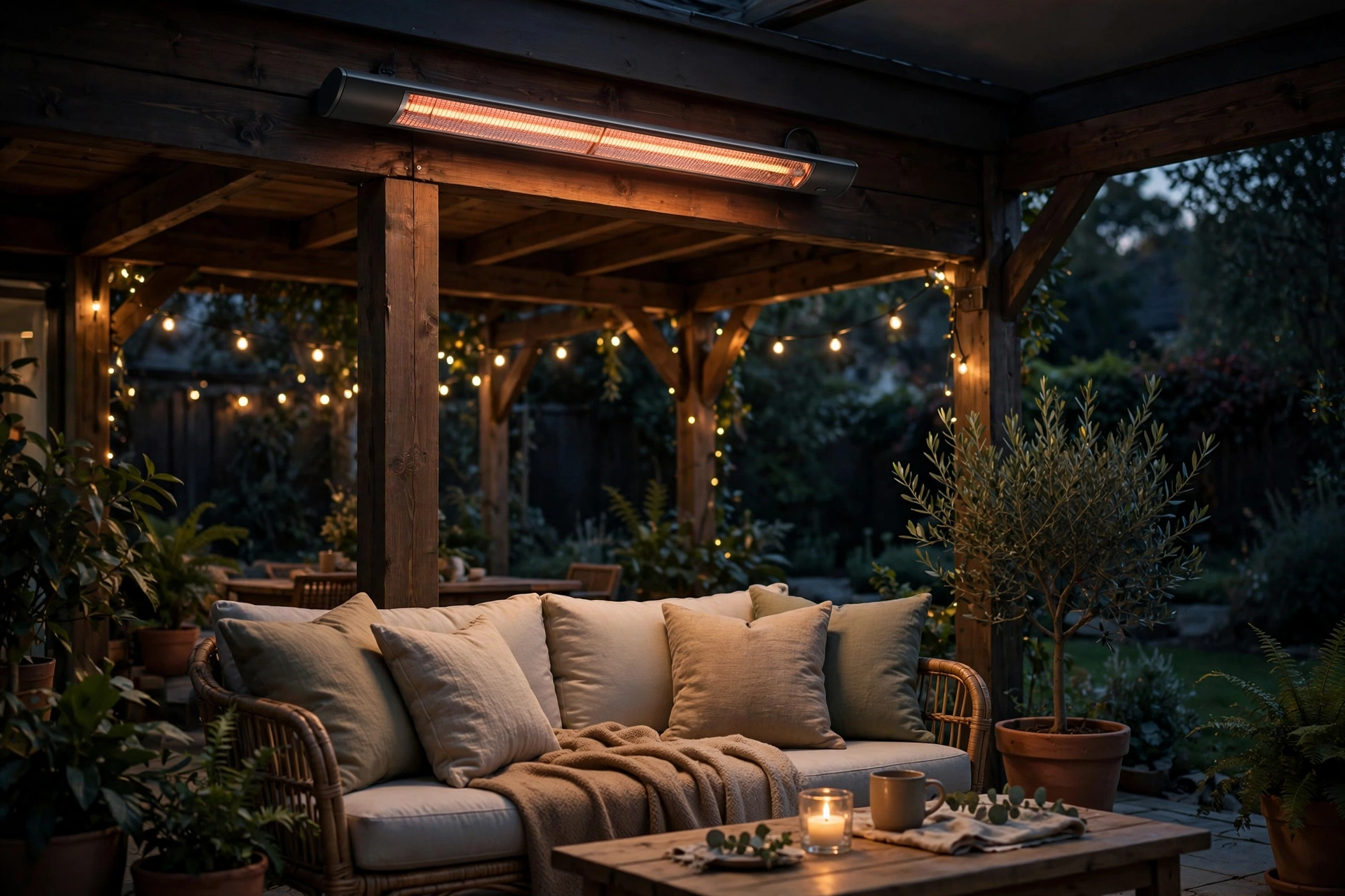 Wall-mounted electric infrared: efficient patio heater ideas for covered patios