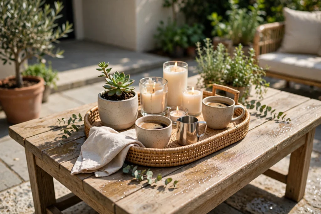 Style the Coffee Table — cozy outdoor living space ideas
