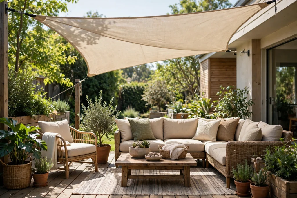 Add Shade — cozy outdoor living space ideas