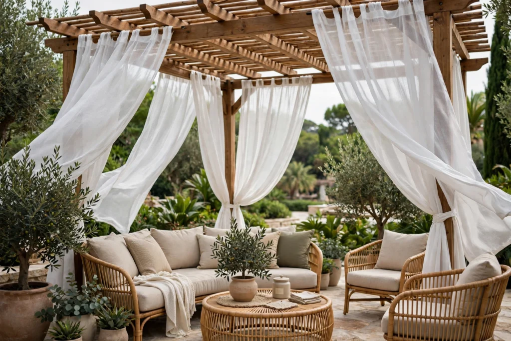 Hang Outdoor Curtains — cozy outdoor living space ideas