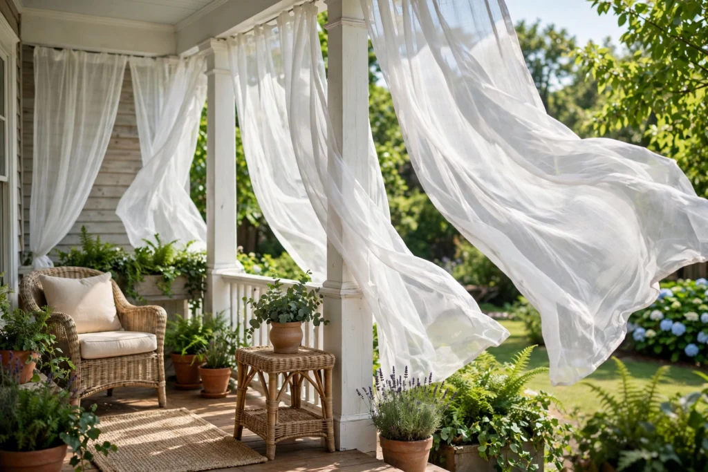 Breezy outdoor curtains — summer porch ideas
