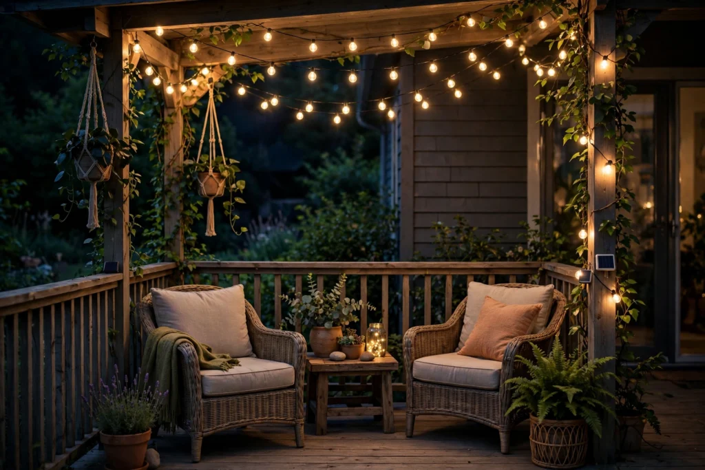 Solar string lights — summer porch ideas