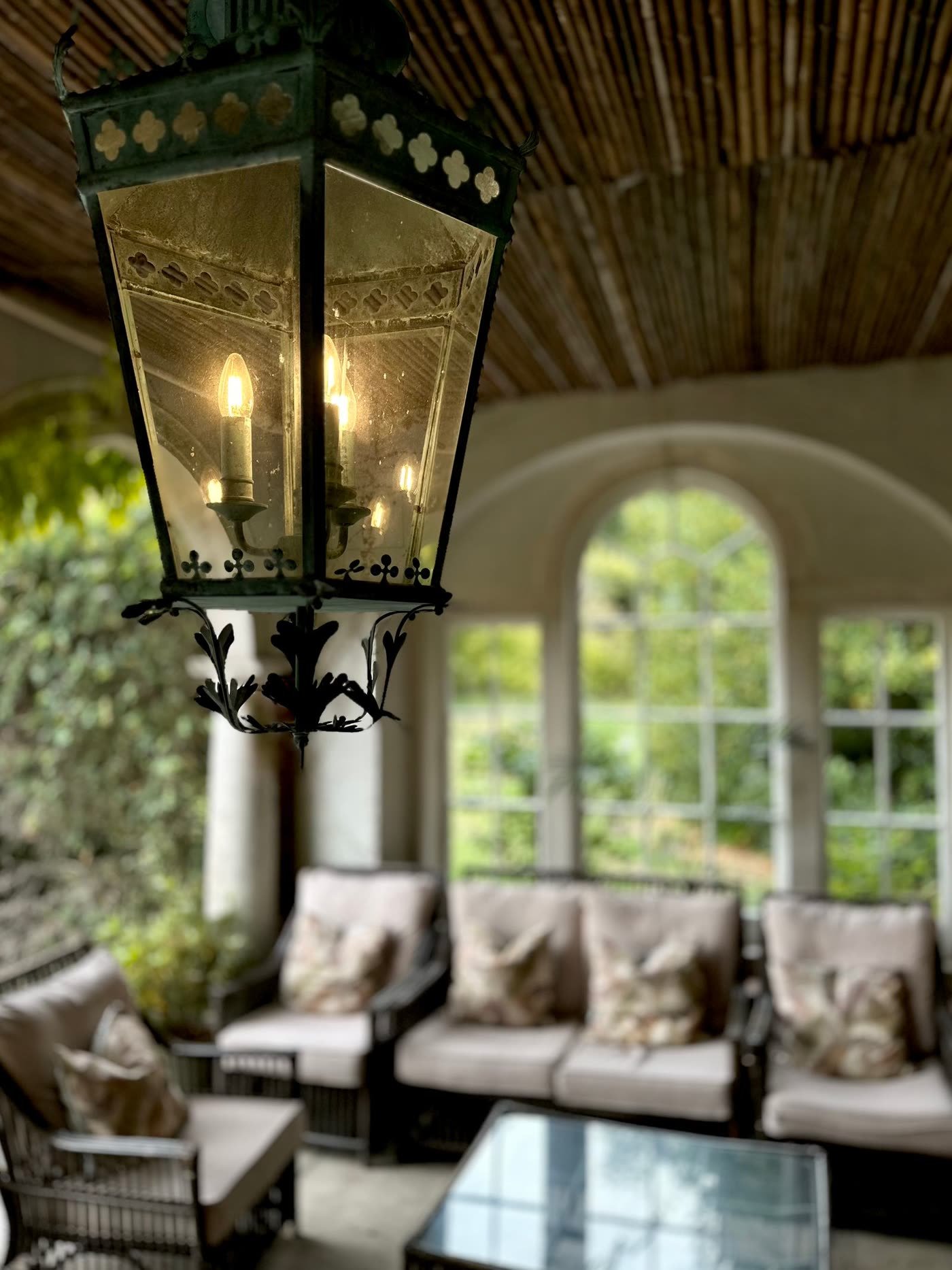 Lanterns on Patio Walls, Not Just Porches