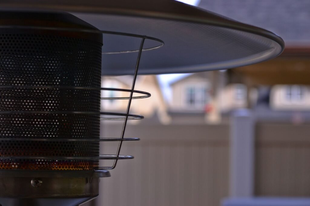Patio heater under covered patio — types of outdoor patio heaters