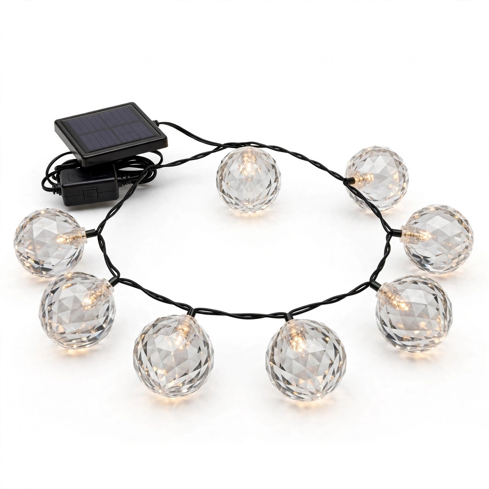 Brightown 36 ft Crystal Globe Solar String Lights
