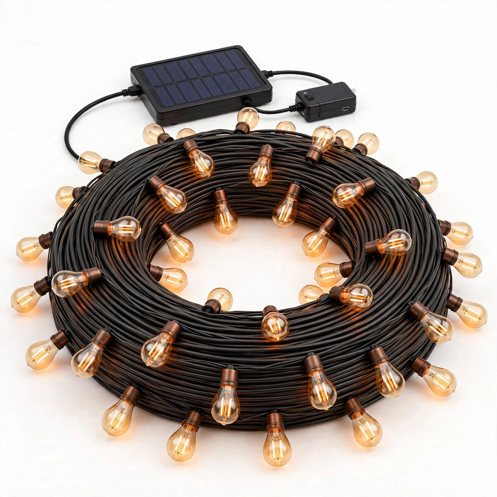 Bdrofn 200 ft Solar Edison String Lights