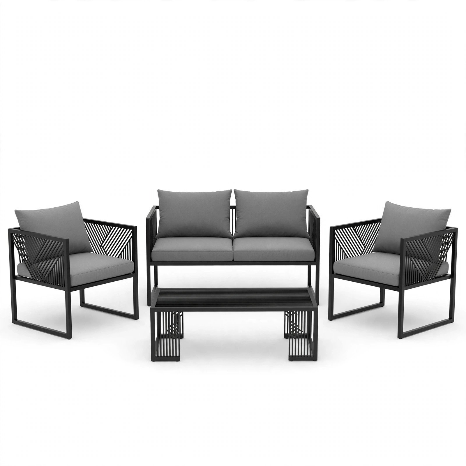 SunloungeCo 4-Piece Metal Conversation Set