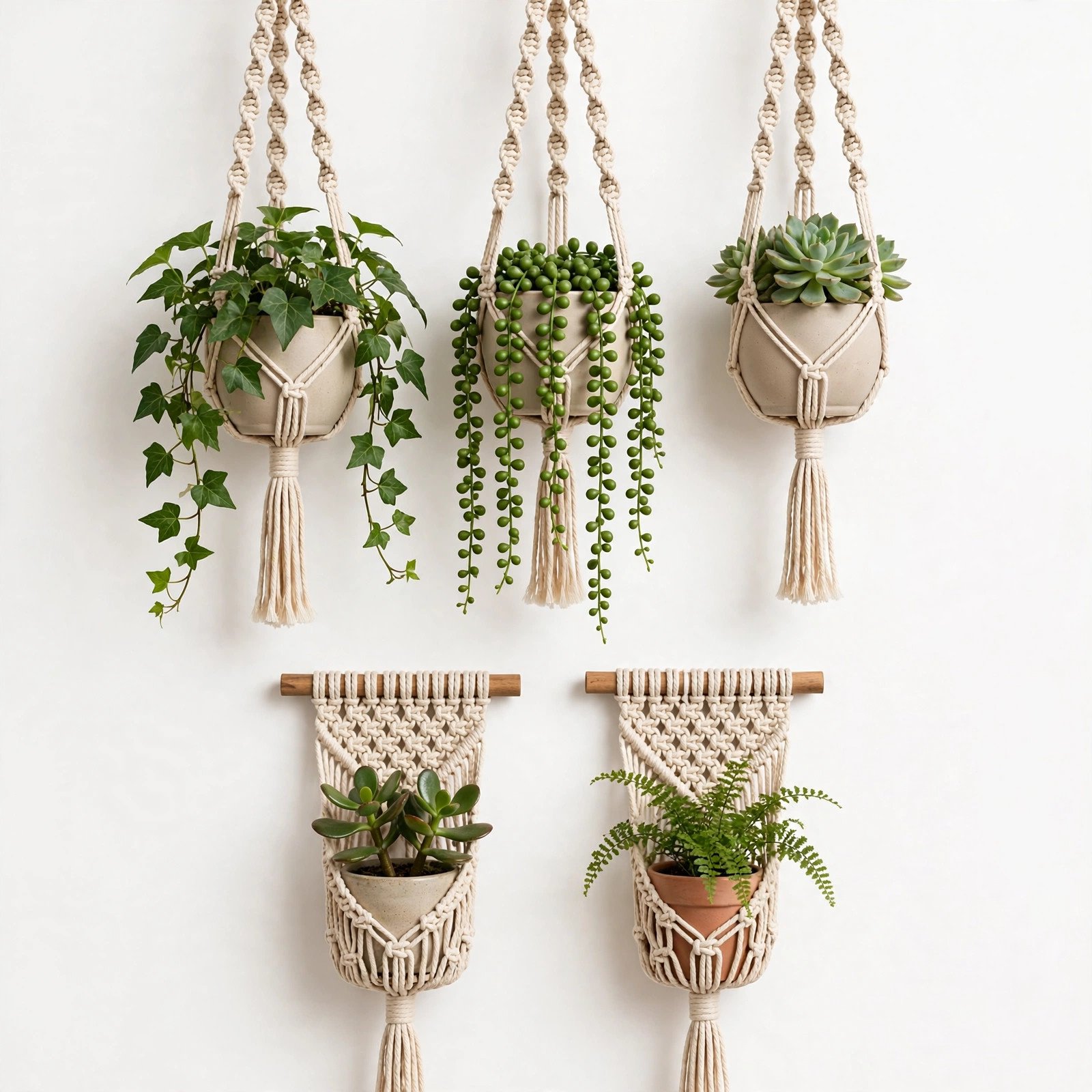 Hanging planters and wall planters (balcony)