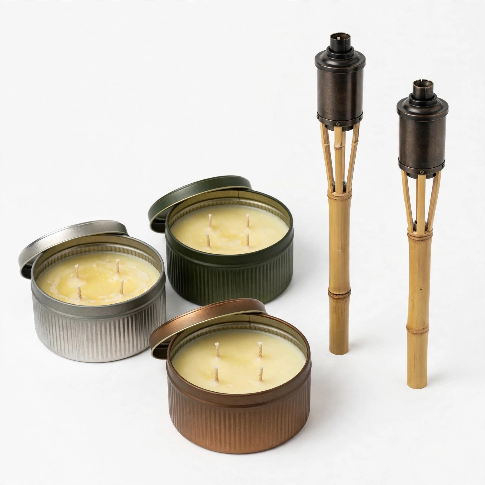 Citronella candles or mosquito repellent torches